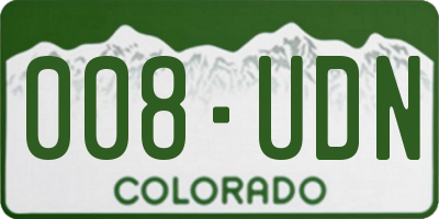 CO license plate 008UDN