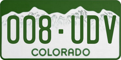 CO license plate 008UDV