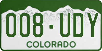 CO license plate 008UDY
