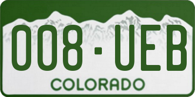 CO license plate 008UEB