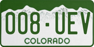 CO license plate 008UEV