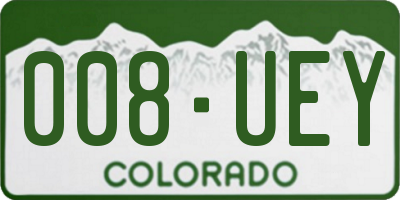 CO license plate 008UEY