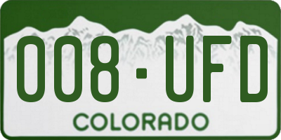 CO license plate 008UFD