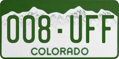 CO license plate 008UFF