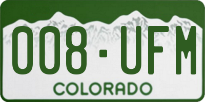 CO license plate 008UFM