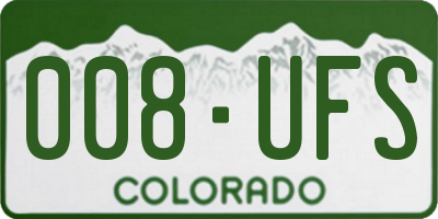 CO license plate 008UFS