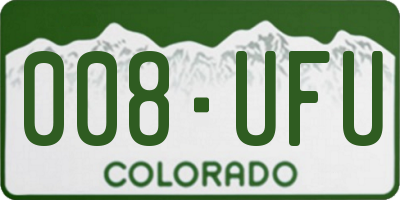 CO license plate 008UFU