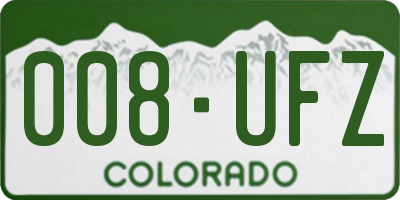 CO license plate 008UFZ