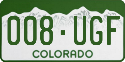 CO license plate 008UGF
