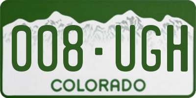 CO license plate 008UGH