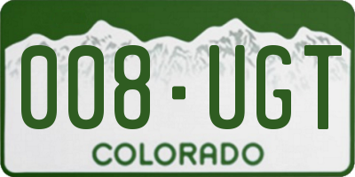 CO license plate 008UGT