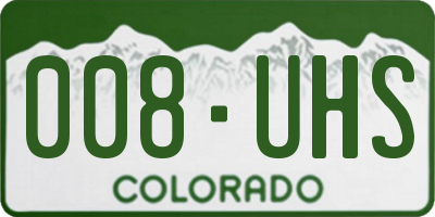 CO license plate 008UHS