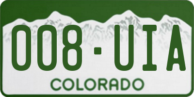 CO license plate 008UIA