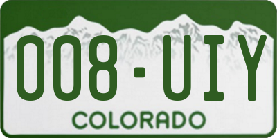 CO license plate 008UIY