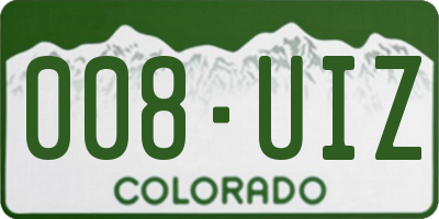 CO license plate 008UIZ