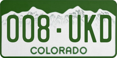 CO license plate 008UKD