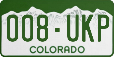 CO license plate 008UKP