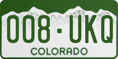 CO license plate 008UKQ