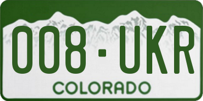CO license plate 008UKR