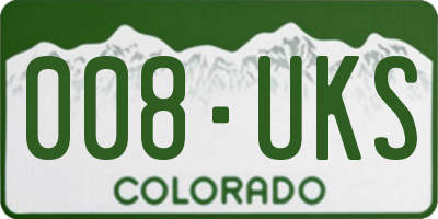 CO license plate 008UKS