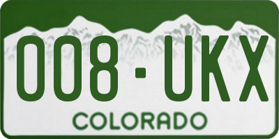 CO license plate 008UKX