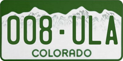 CO license plate 008ULA