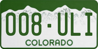CO license plate 008ULI