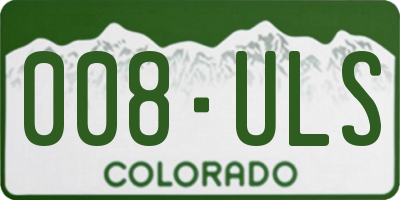 CO license plate 008ULS