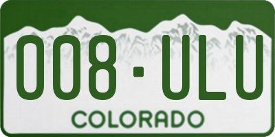 CO license plate 008ULU
