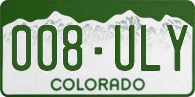 CO license plate 008ULY