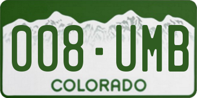 CO license plate 008UMB