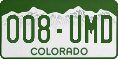 CO license plate 008UMD