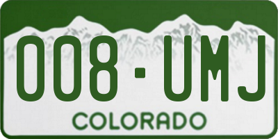 CO license plate 008UMJ