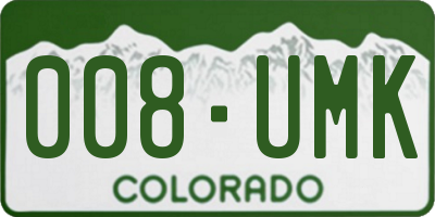 CO license plate 008UMK