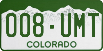 CO license plate 008UMT