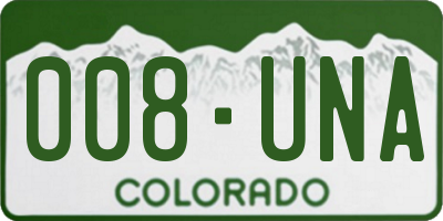 CO license plate 008UNA