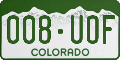 CO license plate 008UOF