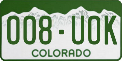 CO license plate 008UOK