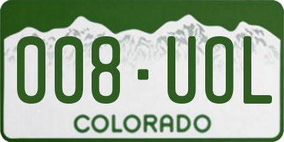 CO license plate 008UOL