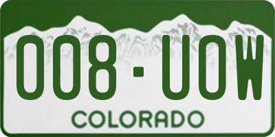 CO license plate 008UOW