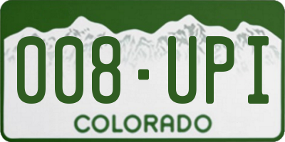 CO license plate 008UPI