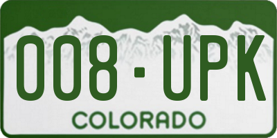 CO license plate 008UPK