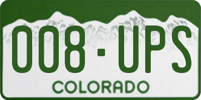 CO license plate 008UPS