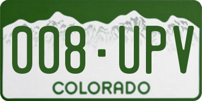 CO license plate 008UPV