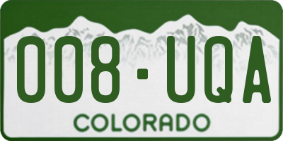 CO license plate 008UQA