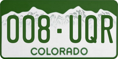 CO license plate 008UQR