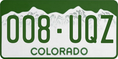 CO license plate 008UQZ