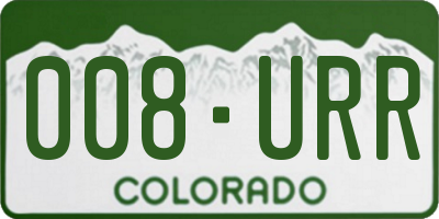 CO license plate 008URR