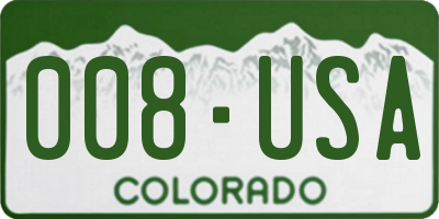 CO license plate 008USA