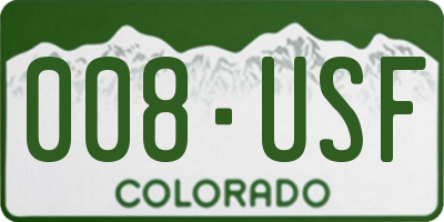 CO license plate 008USF